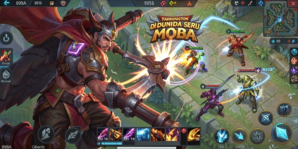 Screenshot gameplay 898A menampilkan aksi MOBA yang seru.