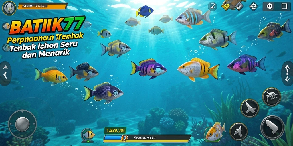 Tampilan gameplay menembak ikan di BATIK77 yang menarik.