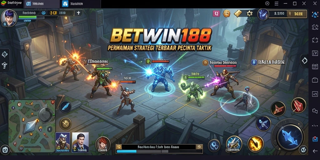 Tangkapan layar dari BETWIN188 menampilkan aksi pertempuran strategi yang seru.