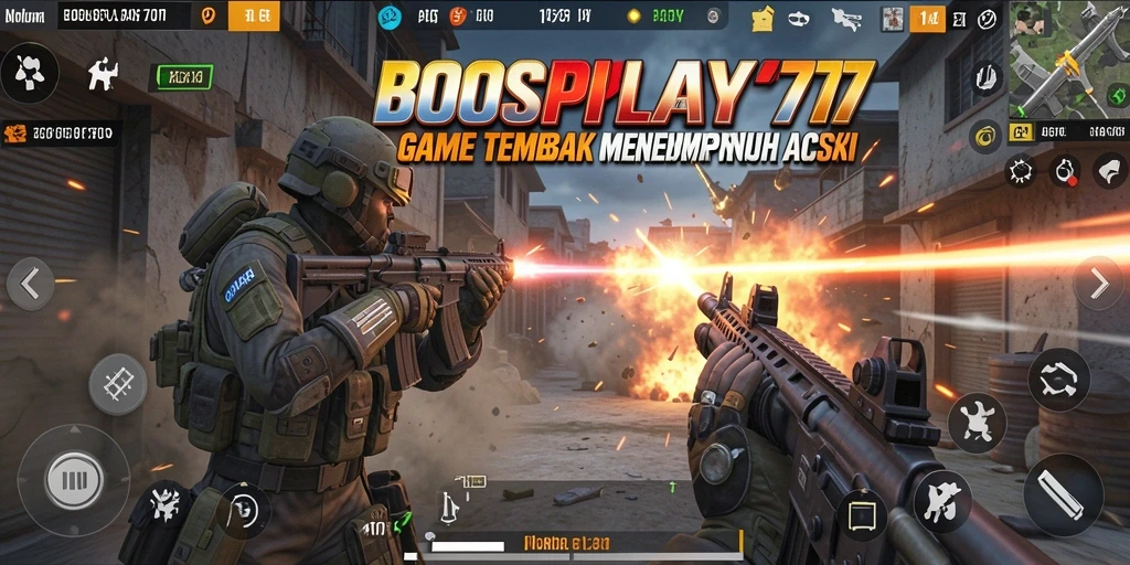 Tampilan aksi intens dalam gameplay BOSPLAY77 yang menantang.