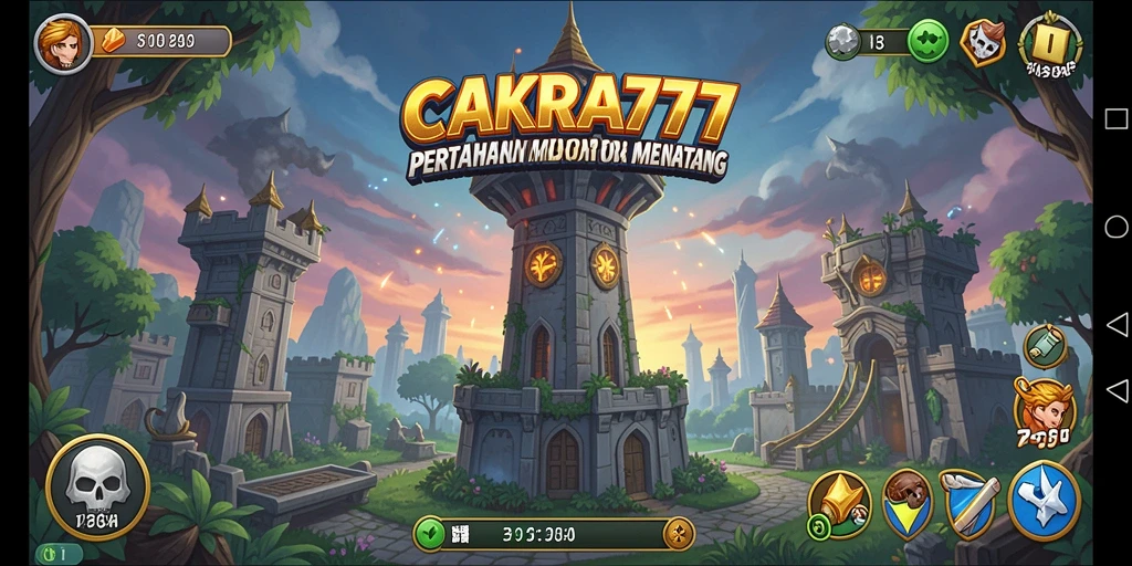 Tampilan menarik dari gameplay Tower Defense di CAKRA777.