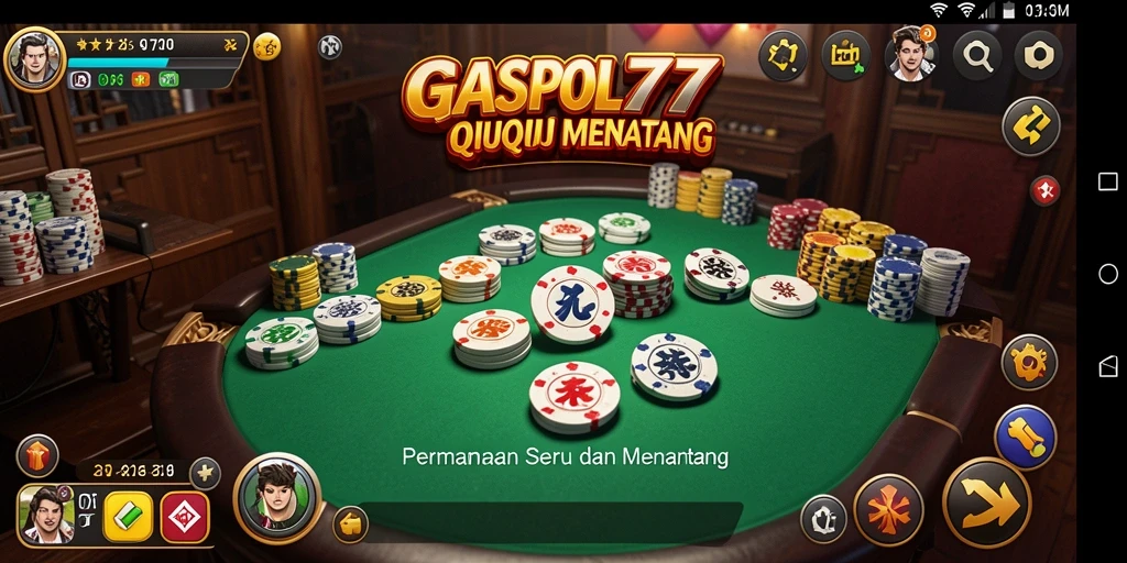 Tampilan seru dari gameplay QiuQiu di GASPOL77.