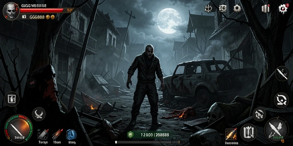 Screenshot gameplay GGG888 yang menegangkan saat suasana horor menyelimuti.