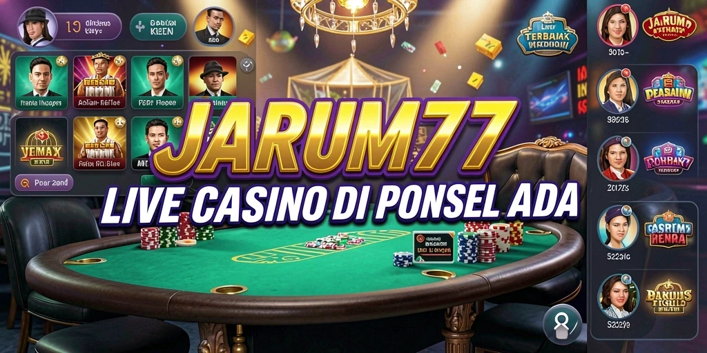 Tampilan gameplay Live Casino JARUM77 yang menarik dan interaktif.
