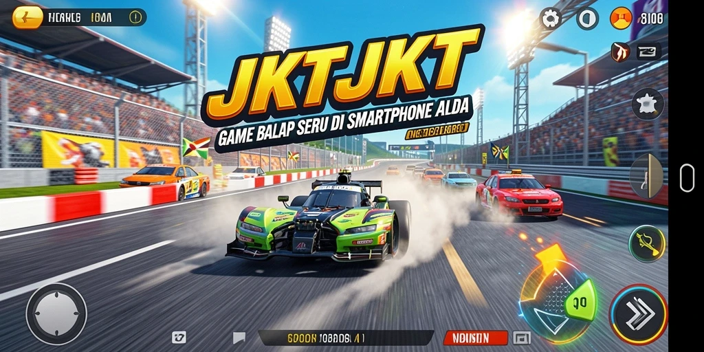 Tampilan gameplay balap yang mendebarkan dari JKTJKT.