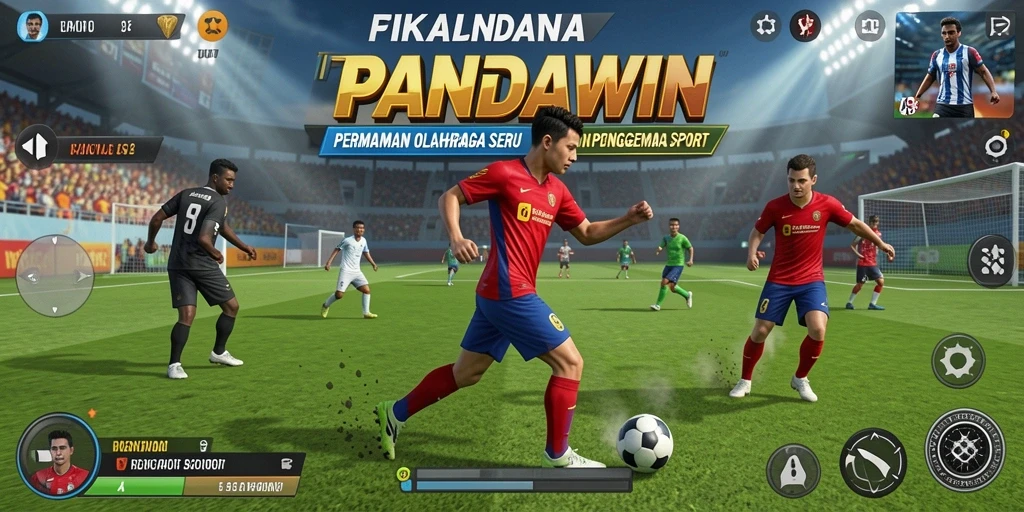 Tangkapan layar gameplay PANDAWIN yang menampilkan aksi olahraga seru.