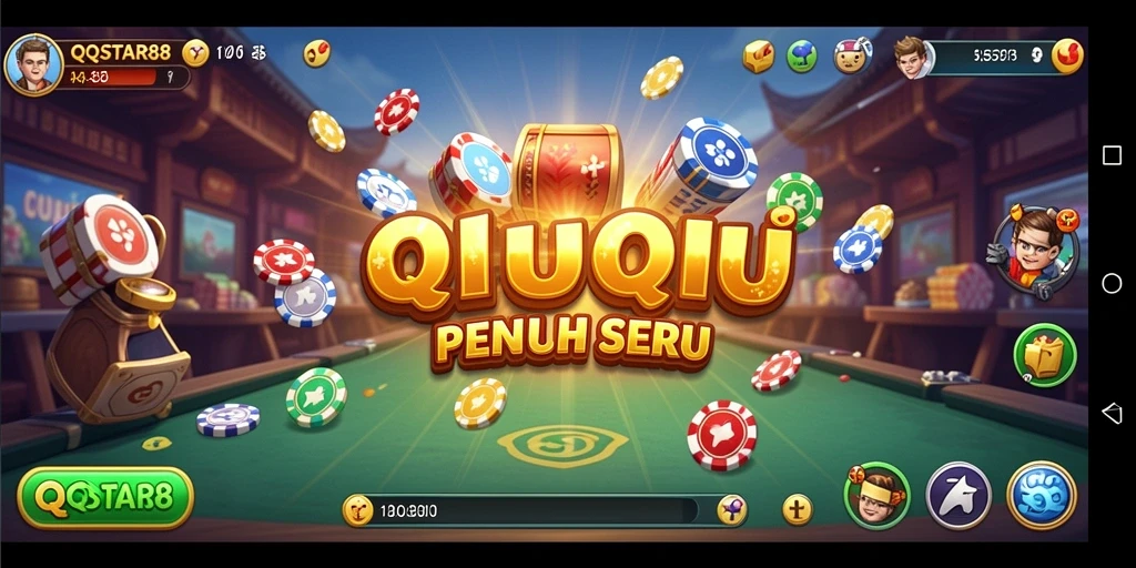 Tampilan gameplay QiuQiu yang mendebarkan di QQSTAR88.