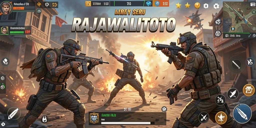 Tangkapan layar menampilkan aksi seru di medan perang RAJAWALITOTO.
