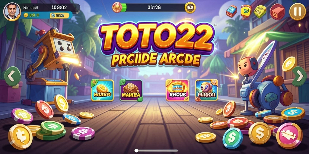 Screenshot gameplay TOTO22 menampilkan aksi seru dalam permainan Arcade.